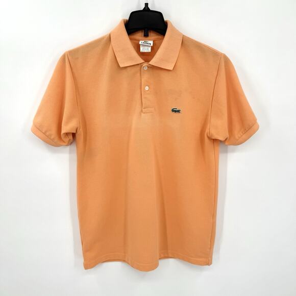 Lacoste Men's OrangeShort Sleeve Polo Shirt Crocodile Logo Size 6 XL *STAINS* - Picture 1 of 9